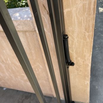 Brothers Welding - Spring mechanism to ensure gate swings closed to keep dog in. - Metal Fabricators Near Me Brothers Welding - Spring mechanism to ensure gate swings closed to keep dog in. - Metal Fabricators Near Me