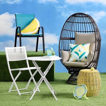 At Home - A stackable teal sling patio chair, perfect for outdoor lounging or dining with its comfortable design and vibrant color. - Furniture Stores Near Me - Kansas City, Missouri At Home - A stackable teal sling patio chair, perfect for outdoor lounging or dining with its comfortable design and vibrant color. - Furniture Stores Near Me - Kansas City, Missouri