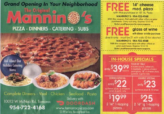 Menu photo 8 Mannino's Tamarac, FL