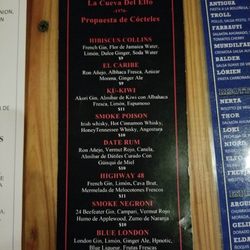 La Cueva del Elfo - Drink menu side 1