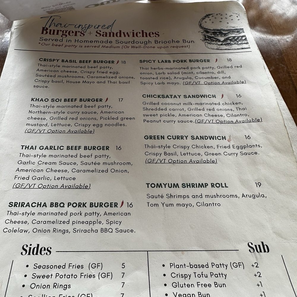 Black Ruby - Burger menu - Asian Fusion Near Me - Cambridge, Massachusetts