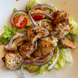 Chicken kabob with salad Chicken kabob with salad