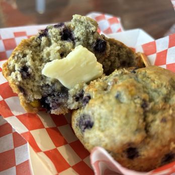 The SmoKING Ribs - Blueberry cornbread muffins. Very moist. - Caterers Near Me - Garden Grove, California