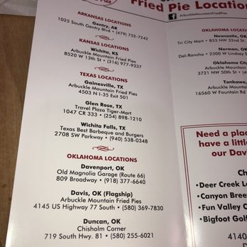Arbuckle Mountain Fried Pies - Bakeries Near Me - Davis, Oklahoma