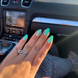 Nails by Kim! Shellac on natural nails + gems on the ring finger ($40) Nails by Kim! Shellac on natural nails + gems on the ring finger ($40)