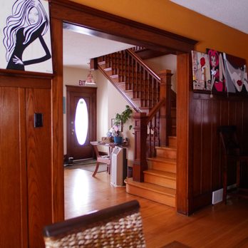 Turning Waters Bed, Breakfast and Adventure - The entry way and stairs - beautiful original woodwork throughout the house gives a warm and charming vibe to the whole place - Bed & Breakfast Near Me - Wabasha, Minnesota Turning Waters Bed, Breakfast and Adventure - The entry way and stairs - beautiful original woodwork throughout the house gives a warm and charming vibe to the whole place - Bed & Breakfast Near Me - Wabasha, Minnesota
