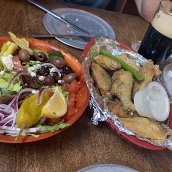 600 Degrees Pizzeria & Draft House - Greek salad and dry rub ranch wings - Pizza Near Me - Georgetown, Texas 600 Degrees Pizzeria & Draft House - Greek salad and dry rub ranch wings - Pizza Near Me - Georgetown, Texas