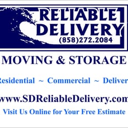 Reliable Delivery - A local, family-owned moving and storage company servicing the San Diego community for 20+ years