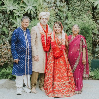 Vinod Dave - Us with Pandit Vinod Dave and his wife - Officiants Near Me - Los Alamitos, California Vinod Dave - Us with Pandit Vinod Dave and his wife - Officiants Near Me - Los Alamitos, California