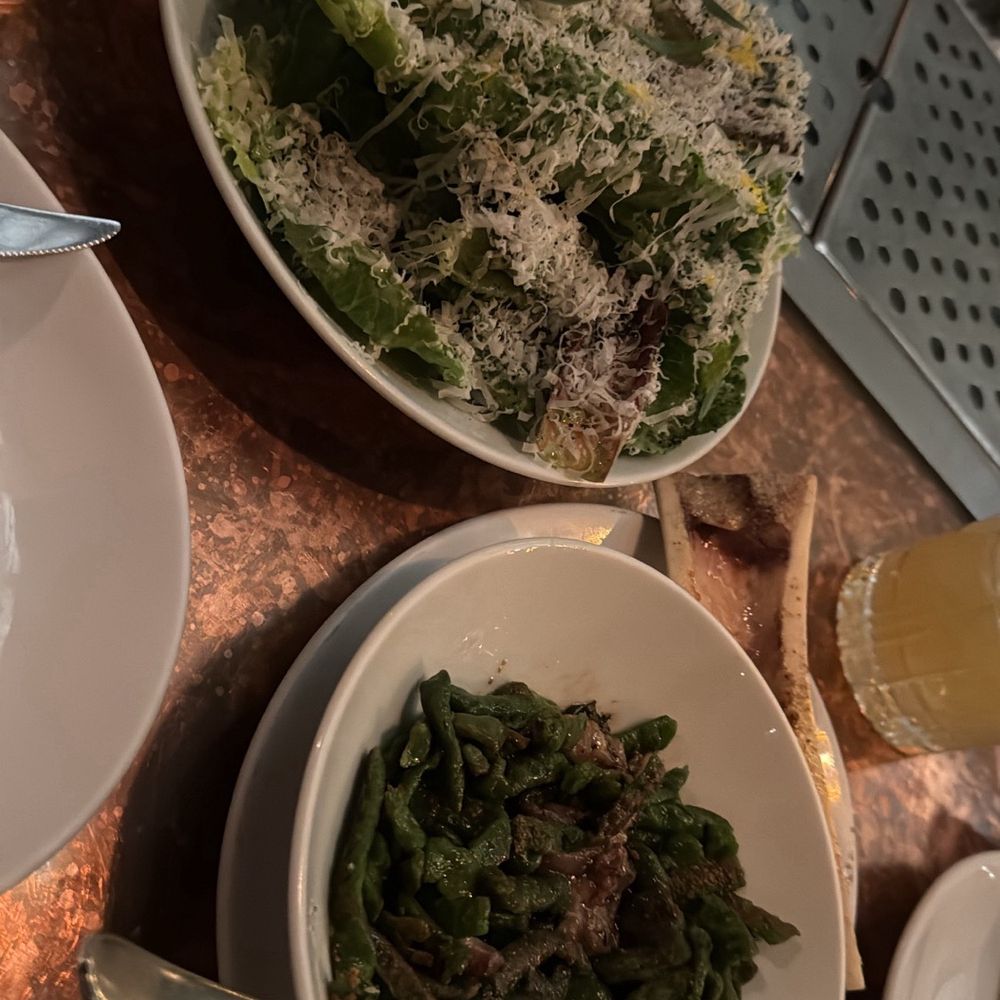 Roasted Bone Marrow, Herb Caesar Salad