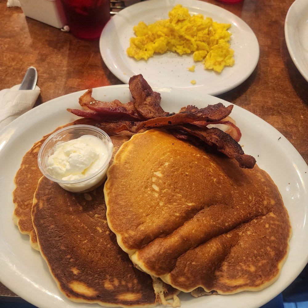 AZ diner - #6 with 2 eggs added on the side!! Gigantic Size Pancakes!! It was good!! - American Near Me - Surprise, Arizona AZ diner - #6 with 2 eggs added on the side!! Gigantic Size Pancakes!! It was good!! - American Near Me - Surprise, Arizona
