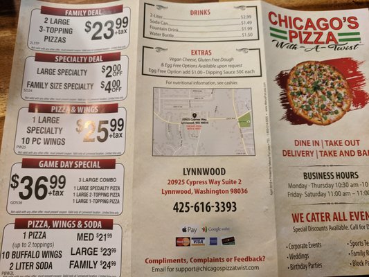 Menu photo 2 Pizza Twist Lynnwood, WA Menu photo 2 Pizza Twist Lynnwood, WA