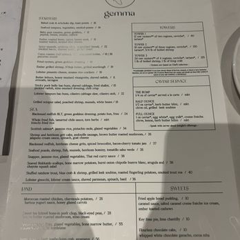 Gemma Fish + Oyster - Menu - Seafood Near Me - Jacksonville, Florida