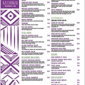 Ka Lihikai - Menu - Cocktail Bars Near Me - Hilo, Hawaii