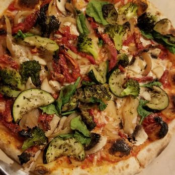 FAVO Pizza & Draft House - traditional crust, "spicy" red sauce, vegan cheese, veggies - Salad Near Me - Pittsford, New York