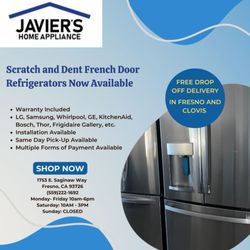 Javier's Home Appliance - French Door Refrigerators in stock now. 09/23/2022