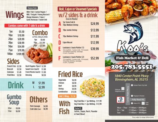 Menu photo 2 Koo's Seafood and wings Birmingham, AL Menu photo 2 Koo's Seafood and wings Birmingham, AL