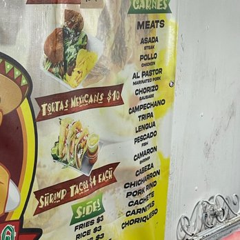 Tacos El Flako - Meat choices - Tacos Near Me - Tampa, Florida
