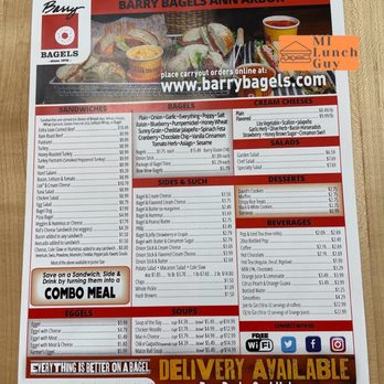 Barry Bagels - Full Menu - Bagels Near Me - Ann Arbor, Michigan