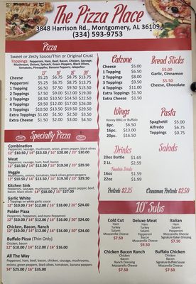 Menu photo 2 The Pizza Place Montgomery, AL Menu photo 2 The Pizza Place Montgomery, AL