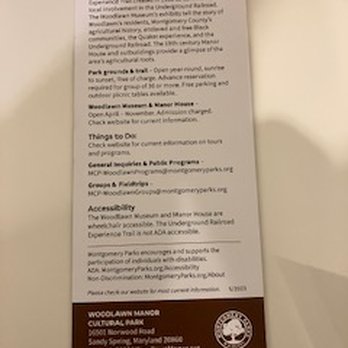 Woodlawn Manor - Woodlawn Brochure (Back) - Venues & Event Spaces Near Me - Sandy Spring, Maryland