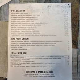 Wone menu