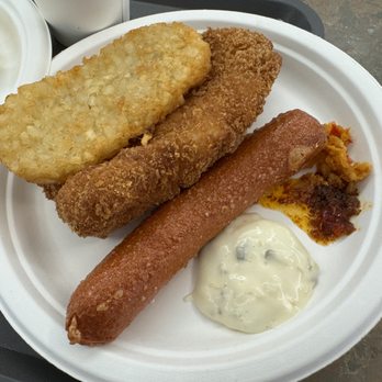 Cha Don - Fried fish filet and hash brown with sausage and sauces~ - Hong Kong Style Cafe Near Me - Richmond, British Columbia Cha Don - Fried fish filet and hash brown with sausage and sauces~ - Hong Kong Style Cafe Near Me - Richmond, British Columbia