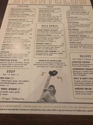 Menu photo 3 SportClub Milwaukee, WI Menu photo 3 SportClub Milwaukee, WI