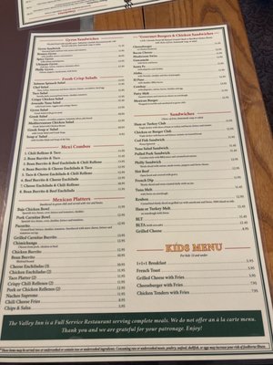 Menu photo 3 Valley Inn Restaurant Lakewood, CO