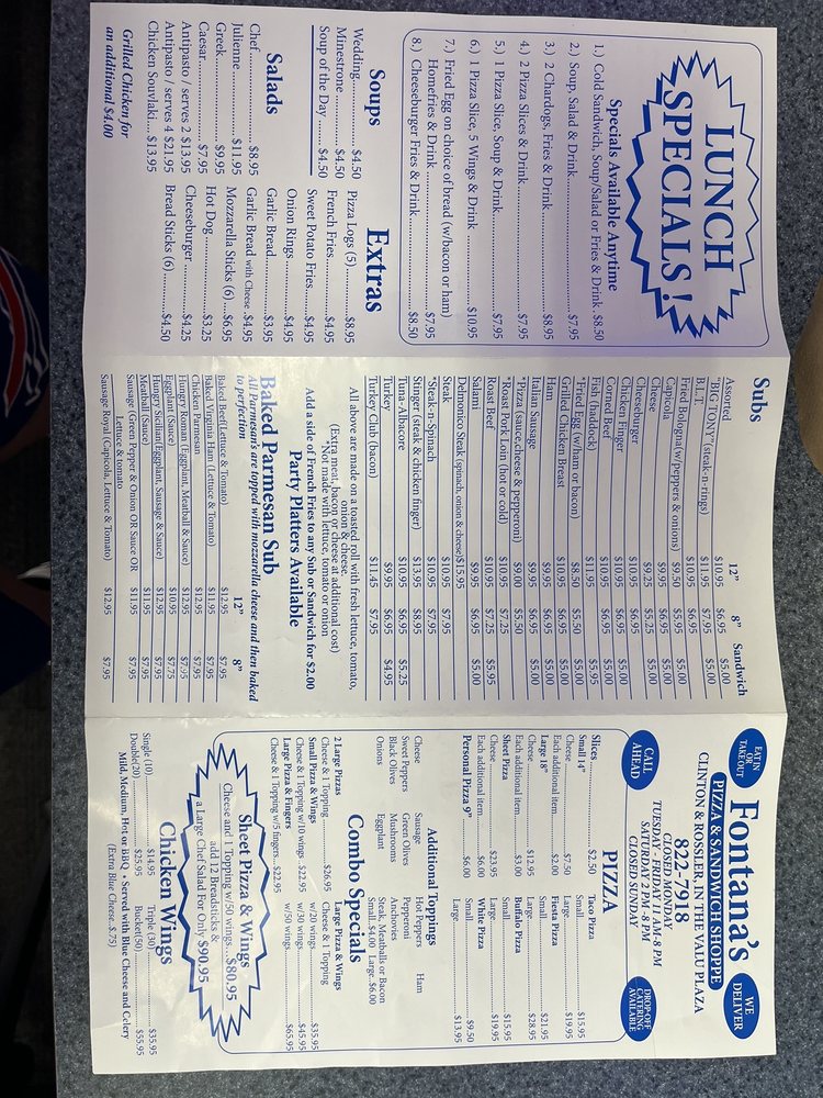 FONTANA’S PIZZA & SANDWICH SHOP Updated August 2024 11 Reviews Clinton And Rossler