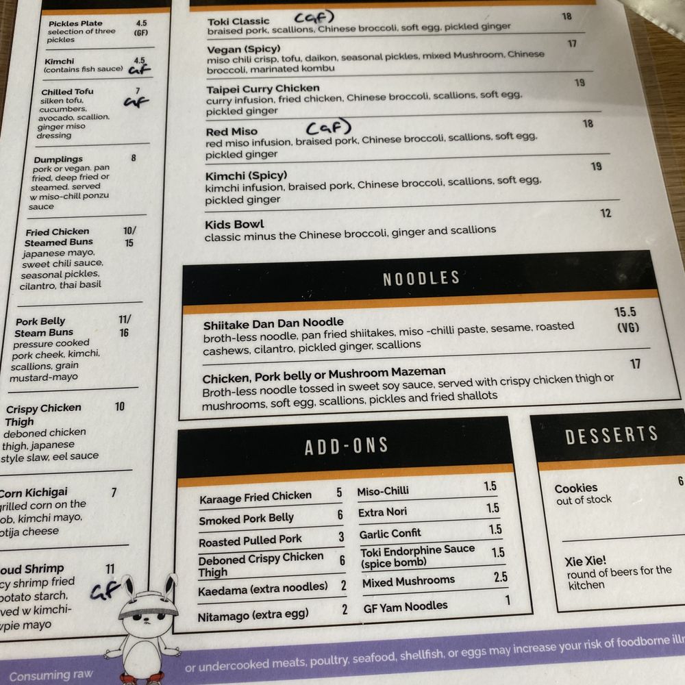 Toki Underground - Toki (Baltimore) Menu- July 20 - Ramen Near Me - Baltimore, Maryland Toki Underground - Toki (Baltimore) Menu- July 20 - Ramen Near Me - Baltimore, Maryland