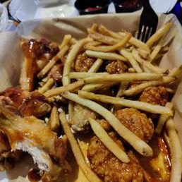 Bone-in wing and Boneless wing combo with fries