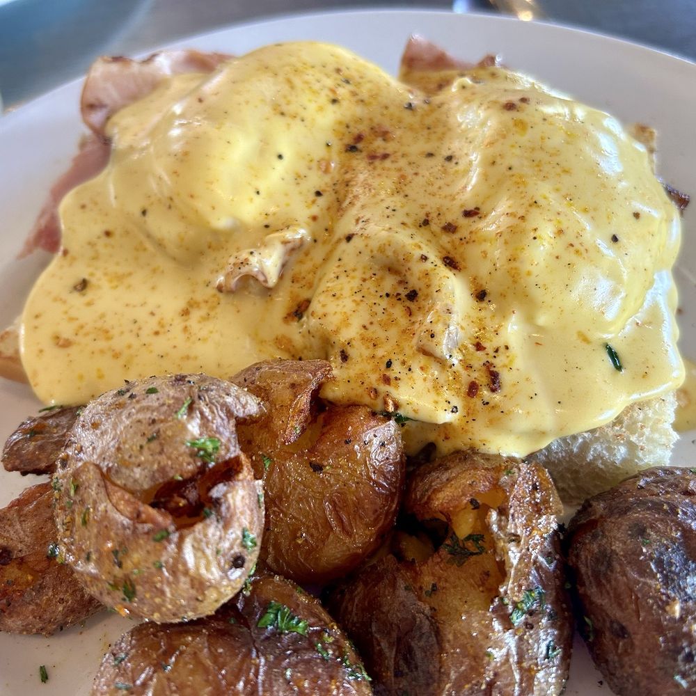 Morning Jam - Eggs, Benedict or as they call it, Bennie and the Jets. I did not like the potatoes, but the eggs Benedict were OK. - Breakfast & Brunch Near Me - Chandler, Arizona Morning Jam - Eggs, Benedict or as they call it, Bennie and the Jets. I did not like the potatoes, but the eggs Benedict were OK. - Breakfast & Brunch Near Me - Chandler, Arizona