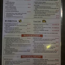 Koozies Sports Bar and Grill - Menu