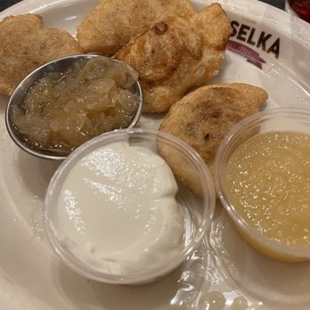 Veselka - Short Rib Pierogi, fried - Ukrainian Near Me - New York, New York Veselka - Short Rib Pierogi, fried - Ukrainian Near Me - New York, New York