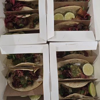 Bartaco - Glazed pork belly tacos (top) & mojo pork carnitas taco (bottom) - Mexican Near Me - Garden City, New York