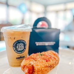 Paris Baguette - Hot dog bread, milk coffee