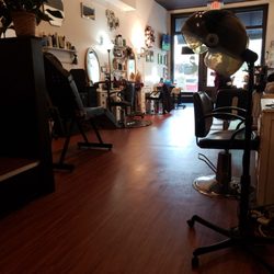 The Backroom Salon - View of damon from the back (I'm under the dryer, lol)