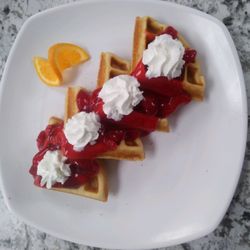 Sunrise Grill & Pizza Restaurant - Waffle strawberry topping
