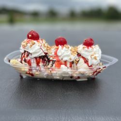 Louie & Co Ice Cream - Triple crown. Our version of the banana split