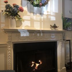 Fireplace in lobby