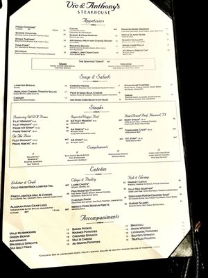Menu photo 8 Vic & Anthony's Steakhouse Houston, TX