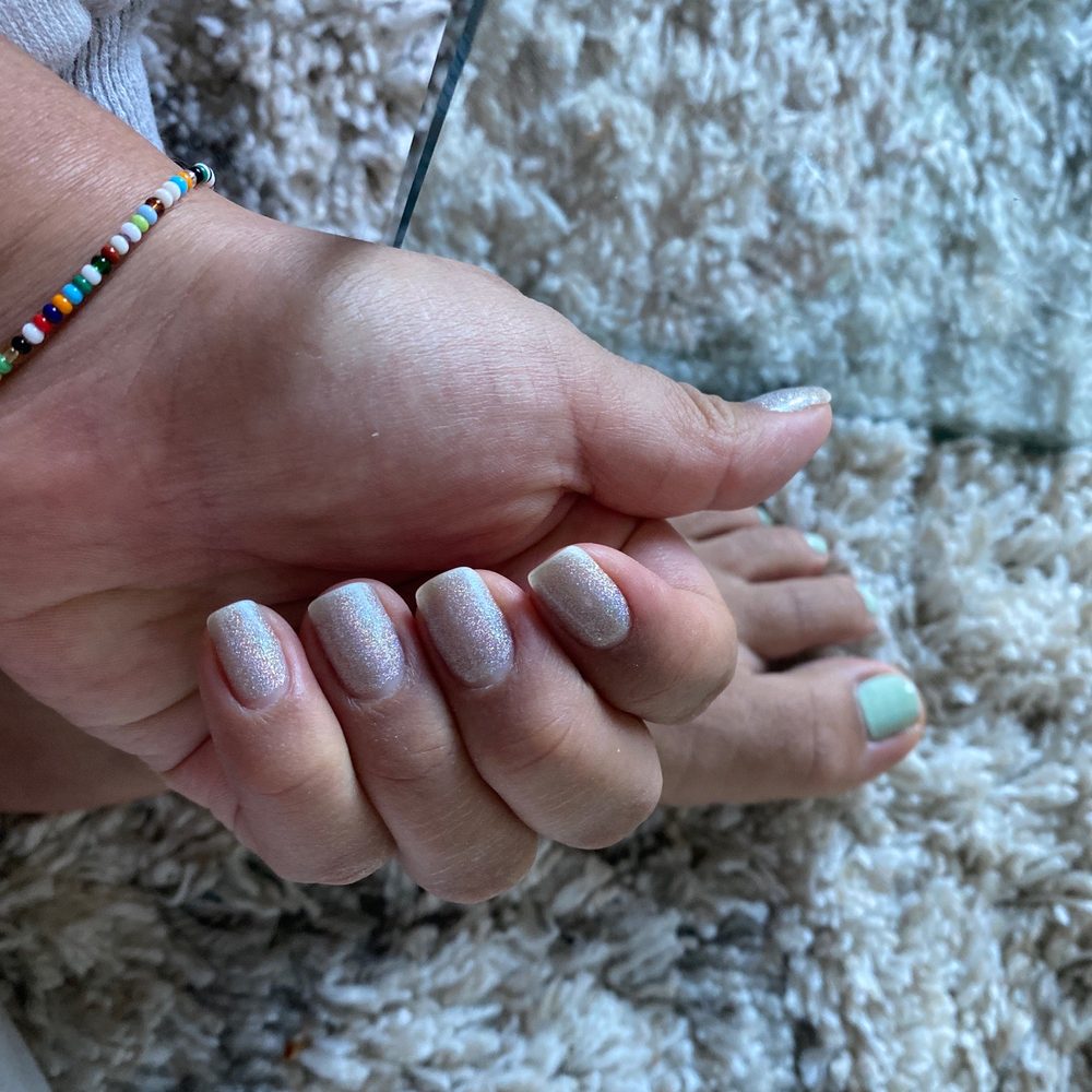 Salon Nirvana & Nail Spa - A week old pedi/mani. No gel, no powder. Just regular nail polish - Nail Salons Near Me - Danbury, Connecticut