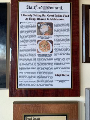 Menu photo 1 Udupi Bhavan Middletown, CT