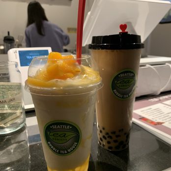 Tea Addicts - Peach yogurt w crystal boba and regular MT - Bubble Tea Near Me - Seattle, Washington Tea Addicts - Peach yogurt w crystal boba and regular MT - Bubble Tea Near Me - Seattle, Washington