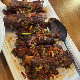 Ribs 10/10 crispy and fall off the bone.