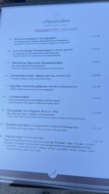 Menu photo 3 Alpenstuben Schwangau, BY Menu photo 3 Alpenstuben Schwangau, BY