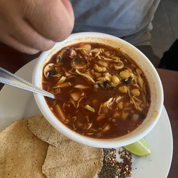 un solo sol - Pozole with mushrooms needed a bit more salt but good overall - Vegetarian Near Me - Los Angeles, California un solo sol - Pozole with mushrooms needed a bit more salt but good overall - Vegetarian Near Me - Los Angeles, California