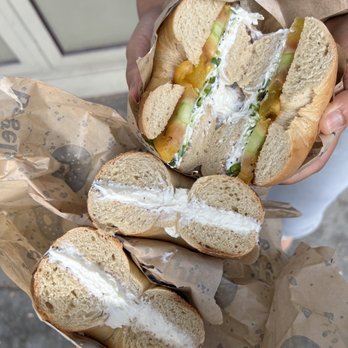 Boichik Bagels - Daily special and salt and pepper bagel with cream cheese - Bagels Near Me - Berkeley, California