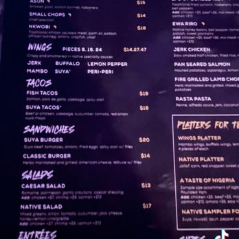 Native - Menu - Lounges Near Me - Brooklyn, New York